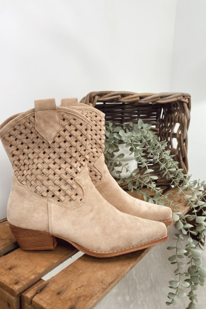 Bottines Santiags beige