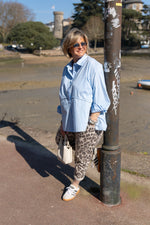 Charger l&#39;image dans la galerie, Chemisier Bleu Amandine Lili Cocotte

