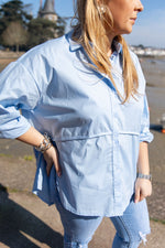 Charger l&#39;image dans la galerie, Chemisier Bleu Amandine Lili Cocotte
